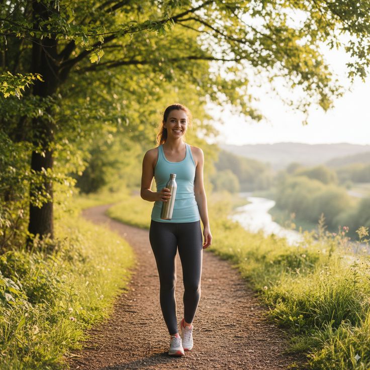 Walking figure on open horizon for secondary emphasis